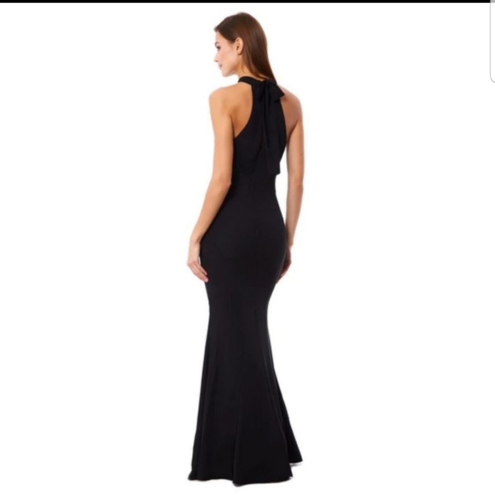 JARLO Caden Halter Neck Maxi Black Dress Size 6 - Picture 2 of 5